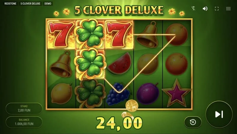 5 Clover Deluxe – bazinio žaidimo laimėjimas
